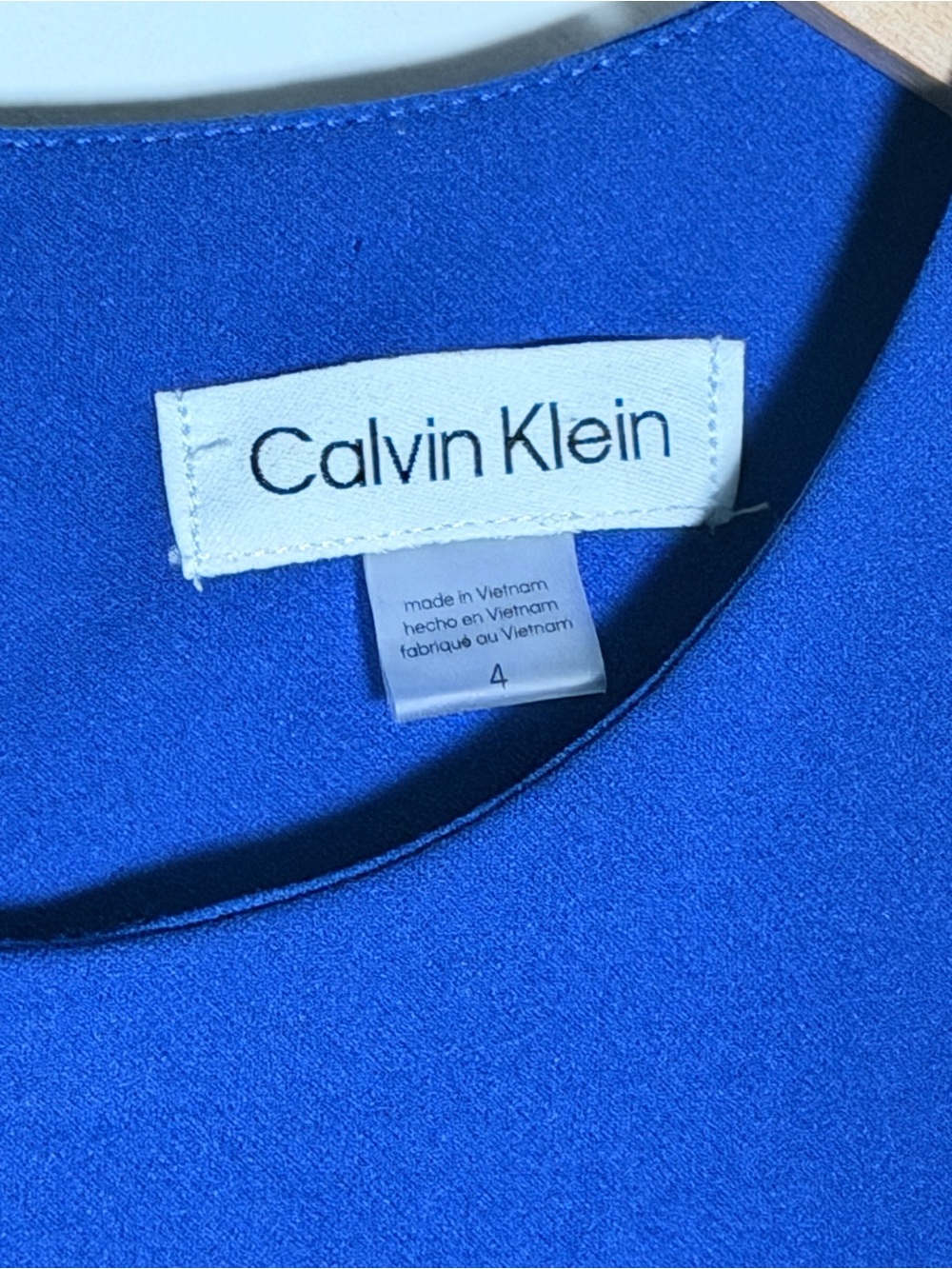 Calvin Klein Cobalt Blue Sleeveless Midi Dress with Waist Tie - Picture 2 of 8